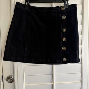 Black Button-Up Women's Skirt